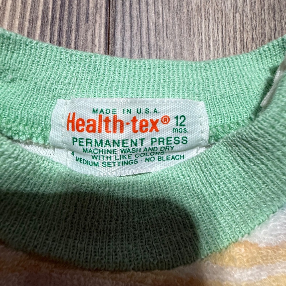 1970s Health-tex Romper Striped Terry Cloth Bunny Retro Kids - Picture 3 of 3